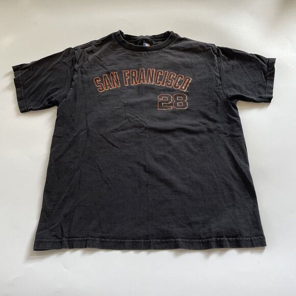 San‎ Francisco Giants POSEY T-Shirt MLB Kids Youth Boys Size Large Tee #28 - Picture 1 of 9